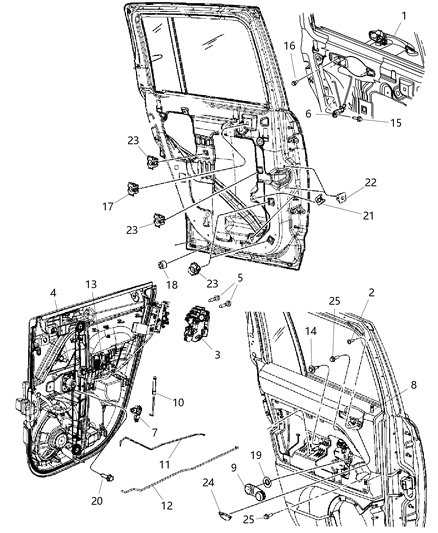 2015 Jeep Patriot Power Door Lock Actuator W/Latch Assembly Diagram for 4589650AD