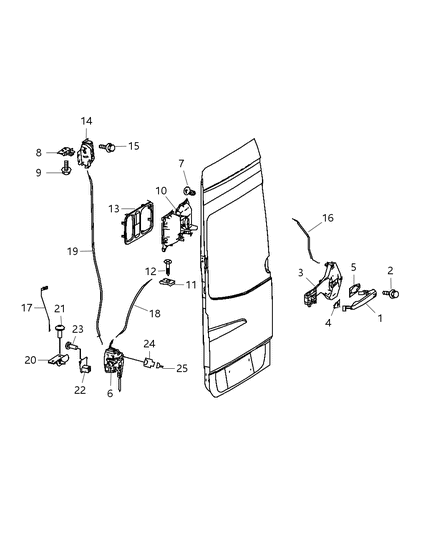 2009 Dodge Sprinter 2500 Handle-Inside Release Diagram for 1HE51XDVAA