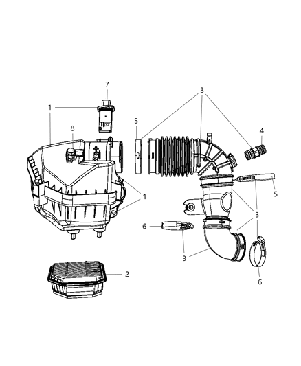 2008 Dodge Nitro Air Cleaner Diagram