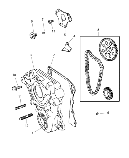 2001 Dodge Durango Timing Cover Diagram 2