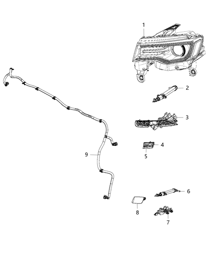 2016 Jeep Grand Cherokee Headlamp Washer System Diagram