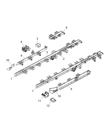 2014 Ram ProMaster 2500 Rail-Rear Diagram for 68171725AA