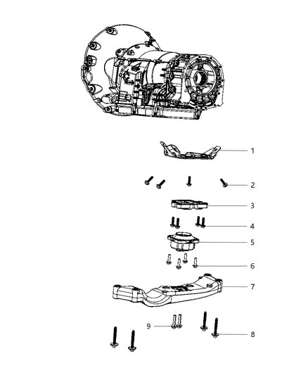 2011 Dodge Charger Transmission Support Diagram 1