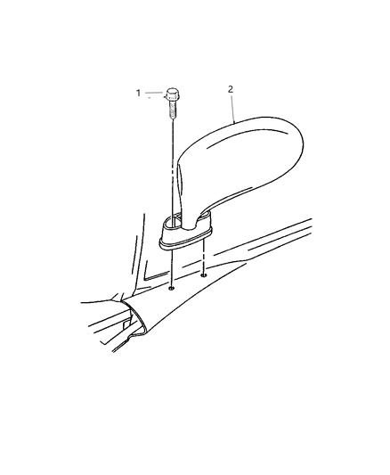 1998 Dodge Viper Mirrors, Exterior Diagram