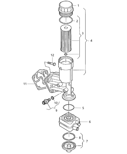 2010 Chrysler Sebring Engine Oil Cooler Diagram for 68000688AC