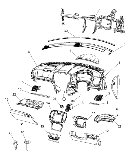 2018 Chrysler 300 Instrument Panel Diagram 1