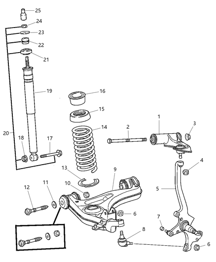 2007 Chrysler Crossfire Suspension - Front Diagram