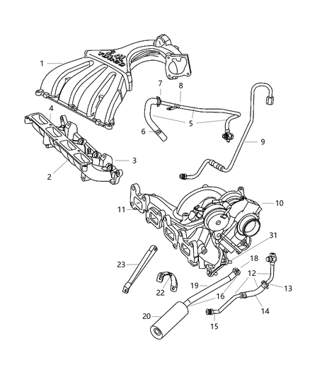 2003 Chrysler PT Cruiser Gasket-Intake Manifold Diagram for 4884195AA