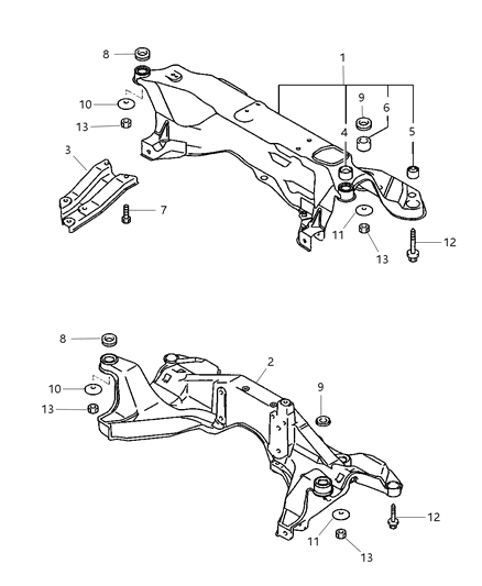 2004 Chrysler Sebring Frame, Front Diagram