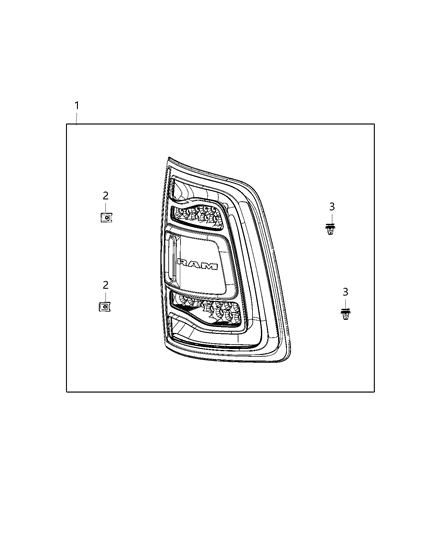 2020 Ram 2500 Parts, Tail Lamps Service Diagram 2