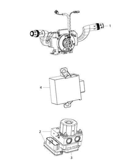 2020 Ram ProMaster 1500 Modules, Brake, Suspension & Steering Diagram