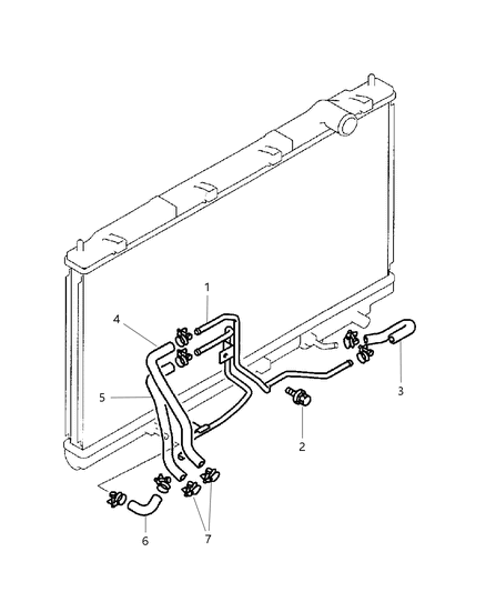 2000 Chrysler Sebring Coupe Transmission Oil Cooler & Lines Diagram