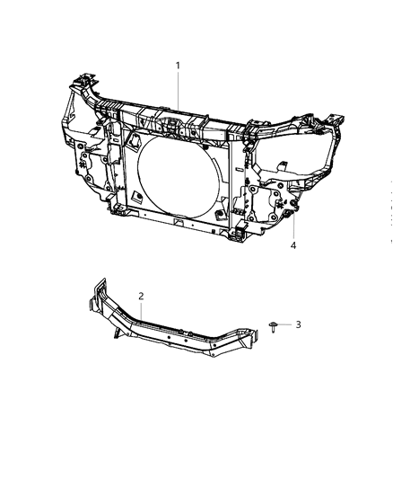 2014 Dodge Journey Panel-Radiator Closure Diagram for 5116300AF