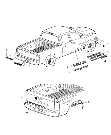 2005 Dodge Ram 3500 Nameplates Diagram