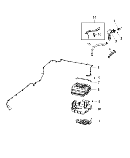 2021 Jeep Gladiator Hose-Fuel Filler Diagram for 68336637AB