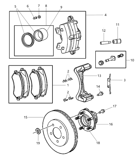 2006 Chrysler Town & Country Front Brakes Diagram