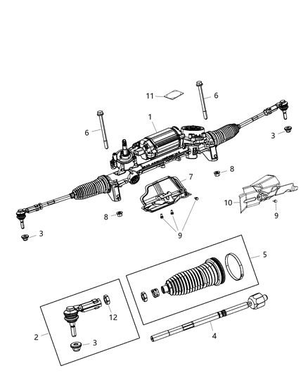 2018 Jeep Cherokee Boot-Steering Gear Diagram for 68398955AA