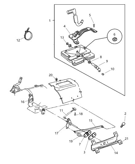 1997 Jeep Wrangler Rod-Gear Shift Control Diagram for 52078904