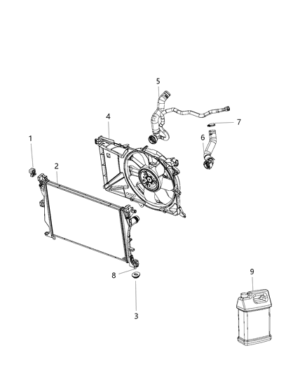 2019 Jeep Compass Hose-Radiator Inlet Diagram for 68366437AB