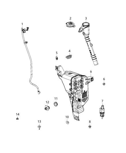 2020 Jeep Wrangler Reservoir-Windshield Washer Diagram for 68421922AA