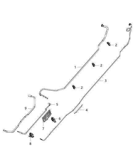 2014 Ram 3500 Fuel Lines, Rear Diagram 1