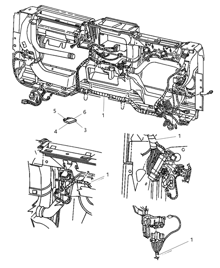 2001 Jeep Wrangler Wiring Instrument Panel Diagram for 56010108AJ