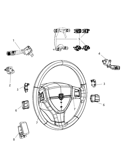 2011 Ram 2500 Switches - Steering Column & Wheel Diagram