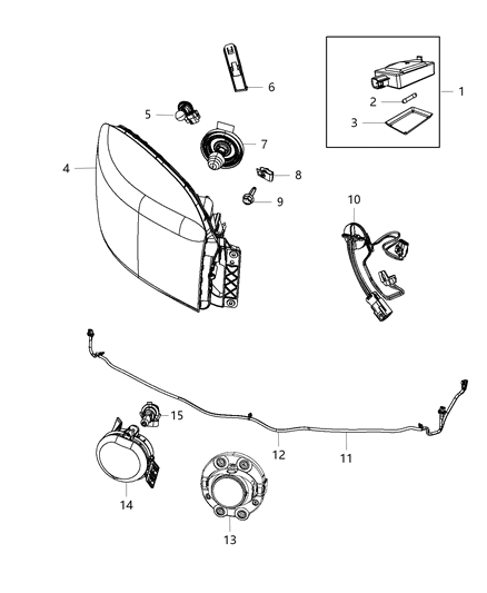 2016 Ram 1500 Fog Lamp Diagram for 55112827AB