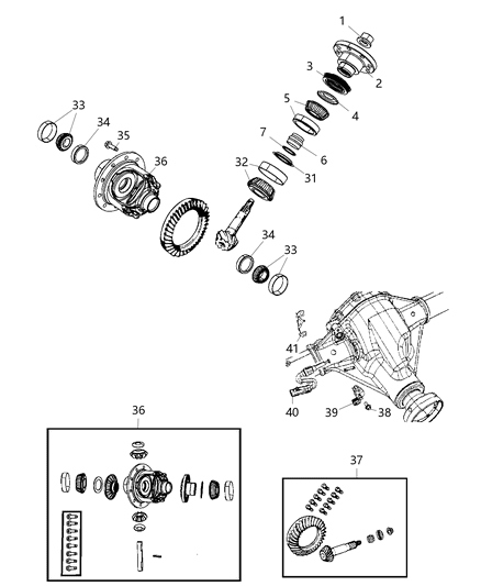 2008 Jeep Wrangler Driveshaft Yoke Flange Diagram for 68004070AA