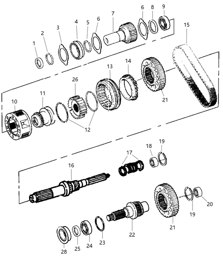 2002 Dodge Ram 1500 Bearing-Input Shaft Diagram for 4874174