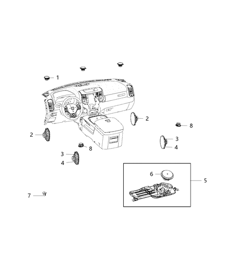 2020 Ram 3500 Speakers, Amplifier And Sub Woofer Diagram 2