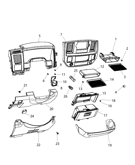 2009 Dodge Ram 4500 Instrument Panel Trim Diagram