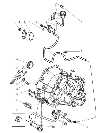 2002 Chrysler PT Cruiser Linkage, Clutch Diagram