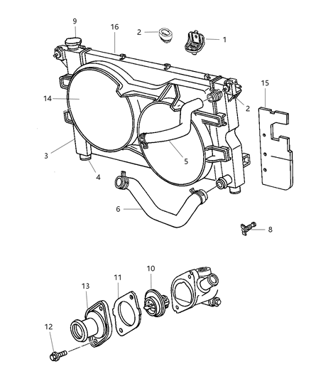 2006 Chrysler Town & Country Hose-Radiator Inlet Diagram for 4881147AE