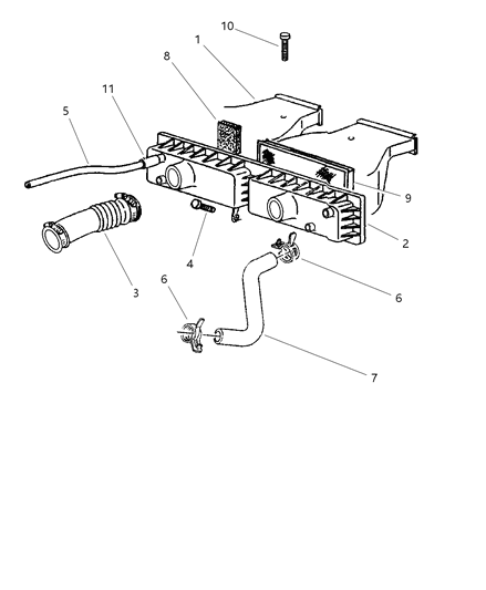 2000 Dodge Viper Tube-Air Cleaner To T/BODY Diagram for 5245778AC