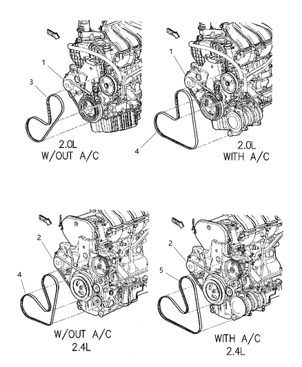 2001 Chrysler PT Cruiser Belt-Accessory Drive Diagram for 4668382AB