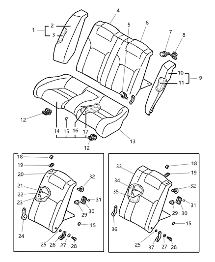 2001 Dodge Stratus Cable-Rear Seat Diagram for MR140862
