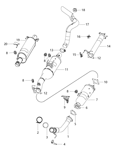 2016 Ram 3500 Pickup Exhaust System Diagram 2