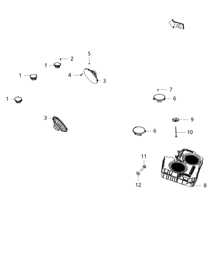 2019 Dodge Challenger Speaker-Front Diagram for 5091042AE