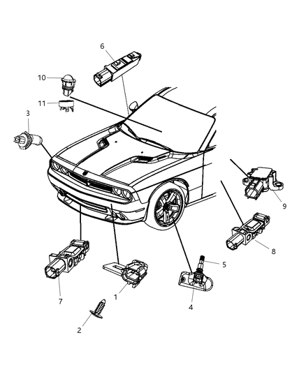 2010 Dodge Challenger Tire Pressure Sensor Diagram for 56029400AC