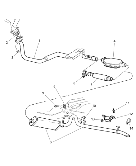 1997 Jeep Cherokee Hanger Exhaust Diagram for E0036377