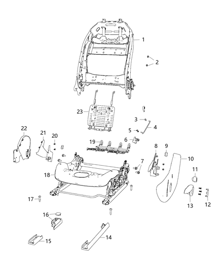 2019 Jeep Cherokee Shield-Seat Diagram for 1XS88PS4AD