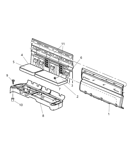 2002 Dodge Dakota Base-Load Floor Diagram for 5EM01JX8AG