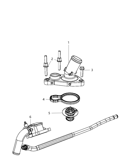 2009 Dodge Charger Thermostat & Related Parts Diagram 1