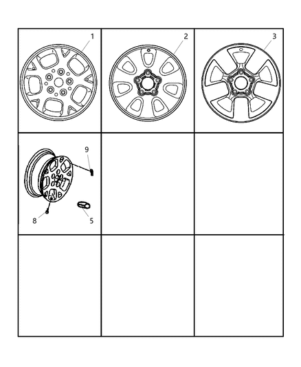 2002 Jeep Grand Cherokee Wheels & Hardware Diagram