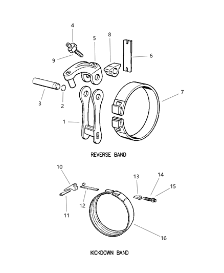 1998 Jeep Grand Cherokee Bands, Reverse & Kickdown With Linkage Diagram 2