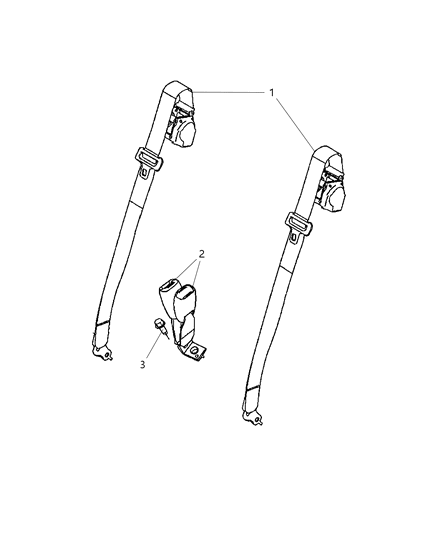 2009 Jeep Commander Retractor Seat Belt Diagram for 1EY841J3AD