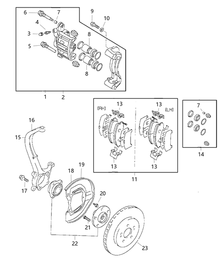 1998 Dodge Avenger Front Brakes Diagram 2