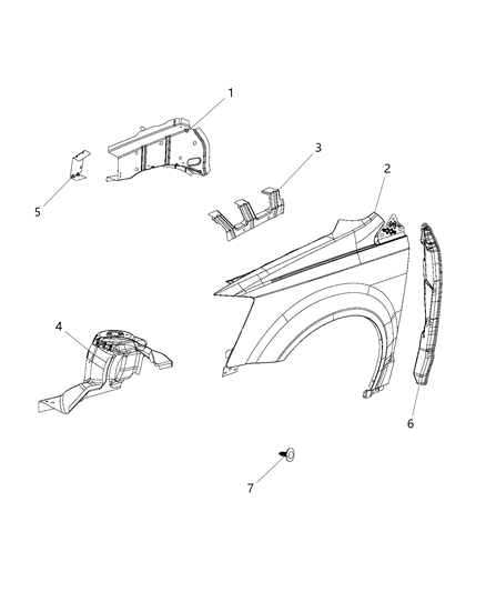 2018 Dodge Grand Caravan Front Fender Diagram