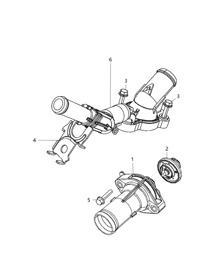 2008 Chrysler Sebring Thermostat & Related Parts Diagram 4